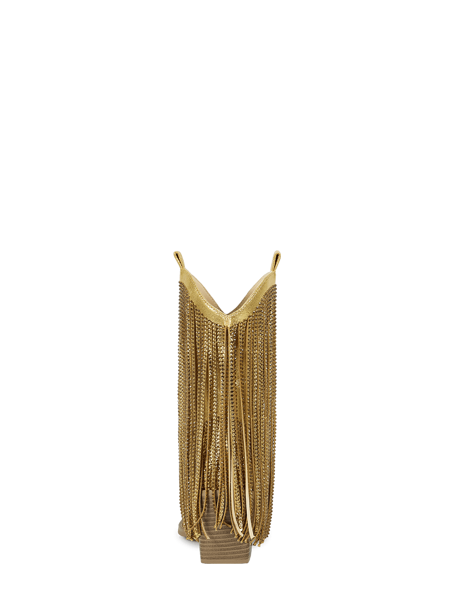 gold-fringe-rhinestone-western-ankle-boots-mid-heel