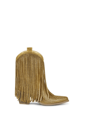 gold-fringe-rhinestone-western-ankle-boots-side-zipper