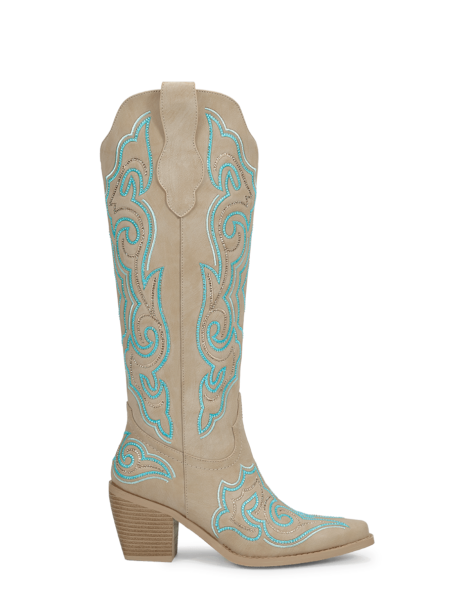 gray-and-blue-cloud-patterned-side-zipper-cowgirl-boots