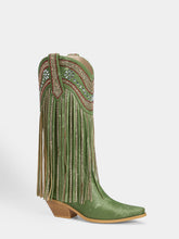 green_pointed_toe_fringe_rhinestone_western_knee_high_cowgirl_boots