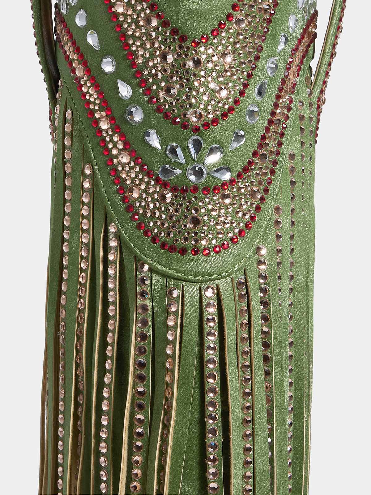 green_rhinestone_fringe_detail_cowgirl_boots