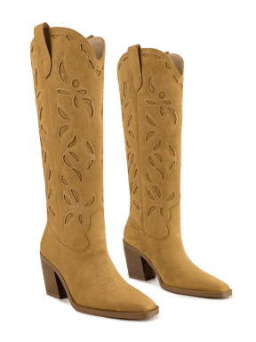 Wetkiss Brown Embroidered Cowgirl Boots - JX065 - Aspect