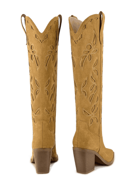 Wetkiss Brown Embroidered Cowgirl Boots - JX065 - Rear