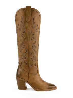 Wetkiss Brown Embroidered Cowgirl Boots - JX065 - Aspect