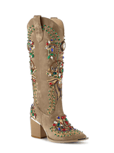 Wetkiss Brown Sparkly Jewel Boots - JX076 - Aspect