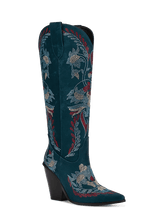 Wetkiss Dark Blue Faux Suede Rhinestone Boots - JX081 - Aspect