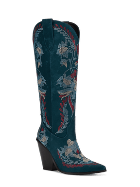 Wetkiss Dark Blue Faux Suede Rhinestone Boots - JX081 - Aspect