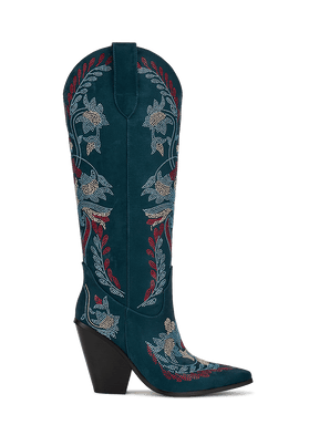 Wetkiss Dark Blue Faux Suede Rhinestone Boots - JX081 - Aspect