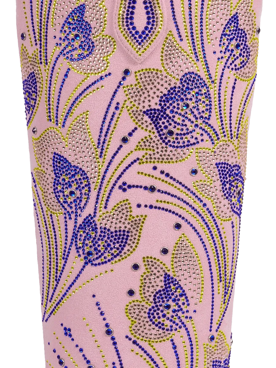 light-pink-and-blue-tulips-rhinestones-cowgirl-boots-faux-suede