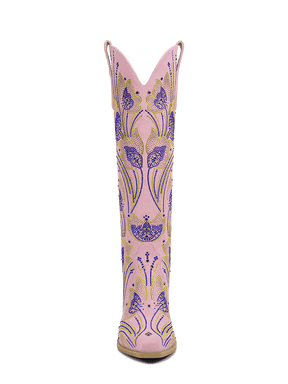 light-pink-and-blue-tulips-rhinestones-cowgirl-boots-knee-high