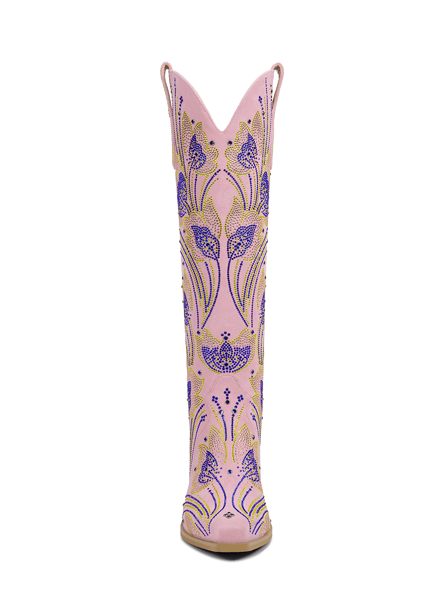 light-pink-and-blue-tulips-rhinestones-cowgirl-boots-knee-high