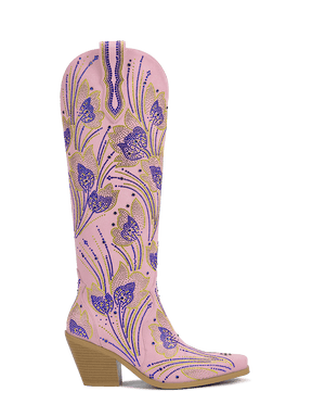 light-pink-and-blue-tulips-rhinestones-cowgirl-boots-pull-on