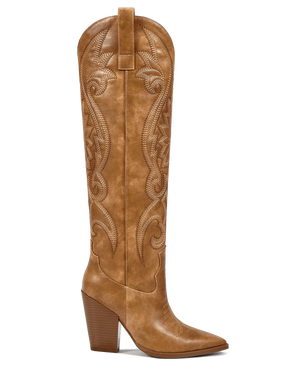 matte-brown-floral-embroidered-western-boots-pull-on