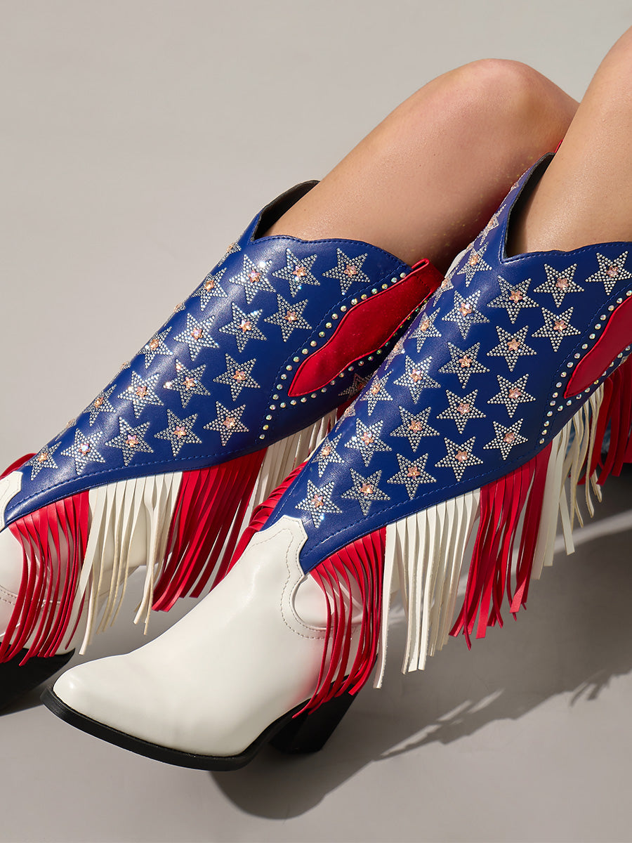 Red white orders and blue womens cowboy boots