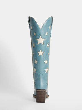 muted-blue-cutout-star-pattern-cowgirl-boots-mid-heel