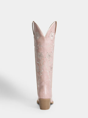 muted-pink-embroidered-floral-motifs-cowgirl-boots-mid-heel
