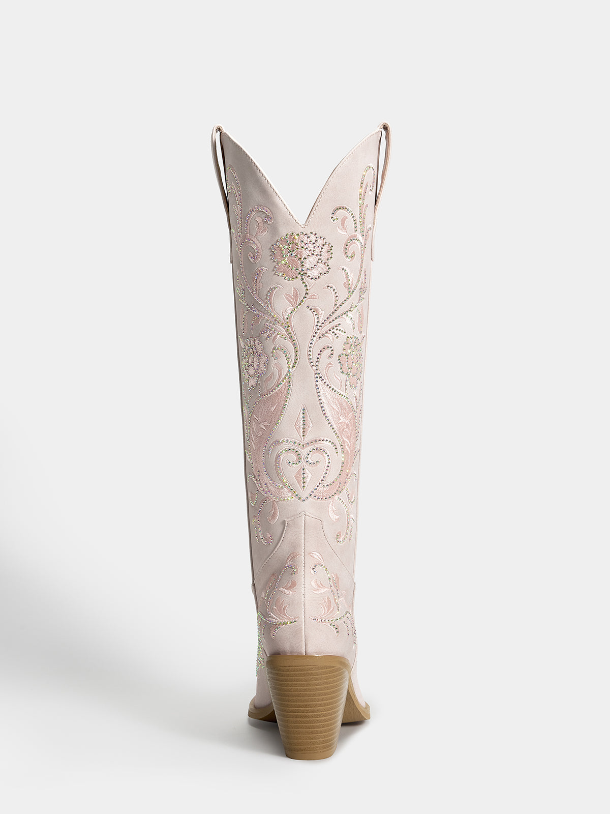 Muted Pink Embroidered Rose Wedding Cowgirl Boots | WETKISS BOOTS