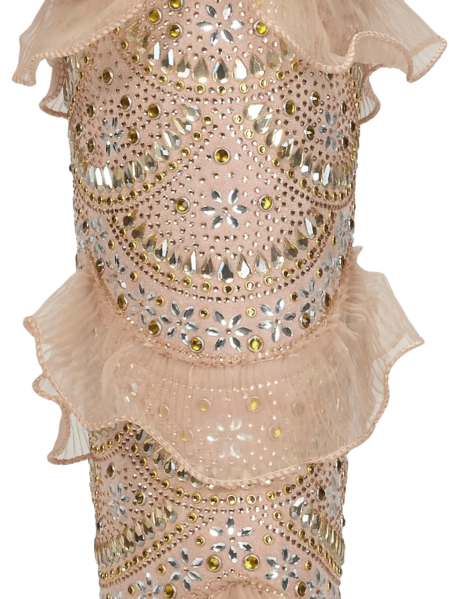 muted-pink-layered-ruffled-rhinestones-faux-suede-cowgirl-boots