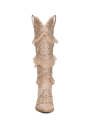 muted-pink-layered-ruffled-rhinestones-knee-high-cowgirl-boots