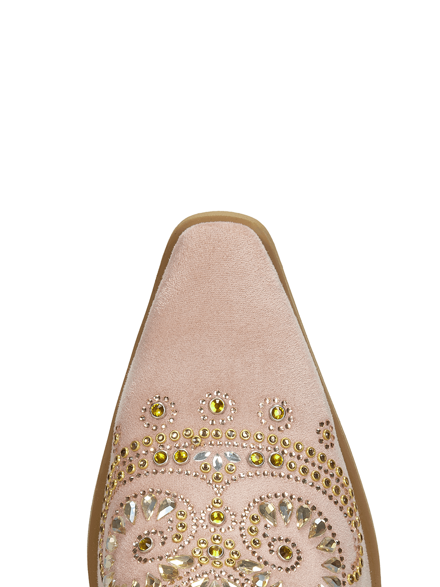 muted-pink-layered-ruffled-rhinestones-snip-cowgirl-boots