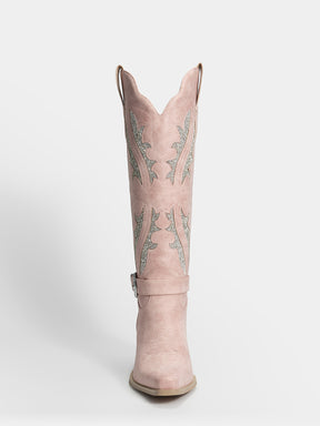 muted-pink-straps-rhinestones-cowgirl-boots-knee-high