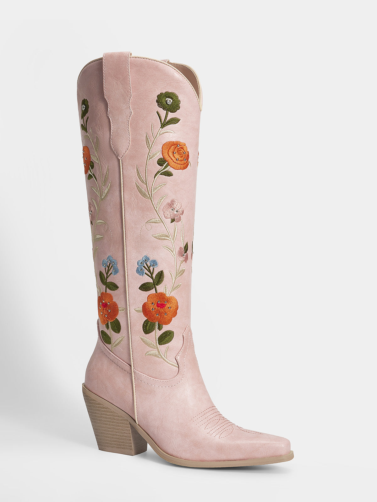 pastel-pink-embroidered-studs-floral-motifs-cowgirl-boots