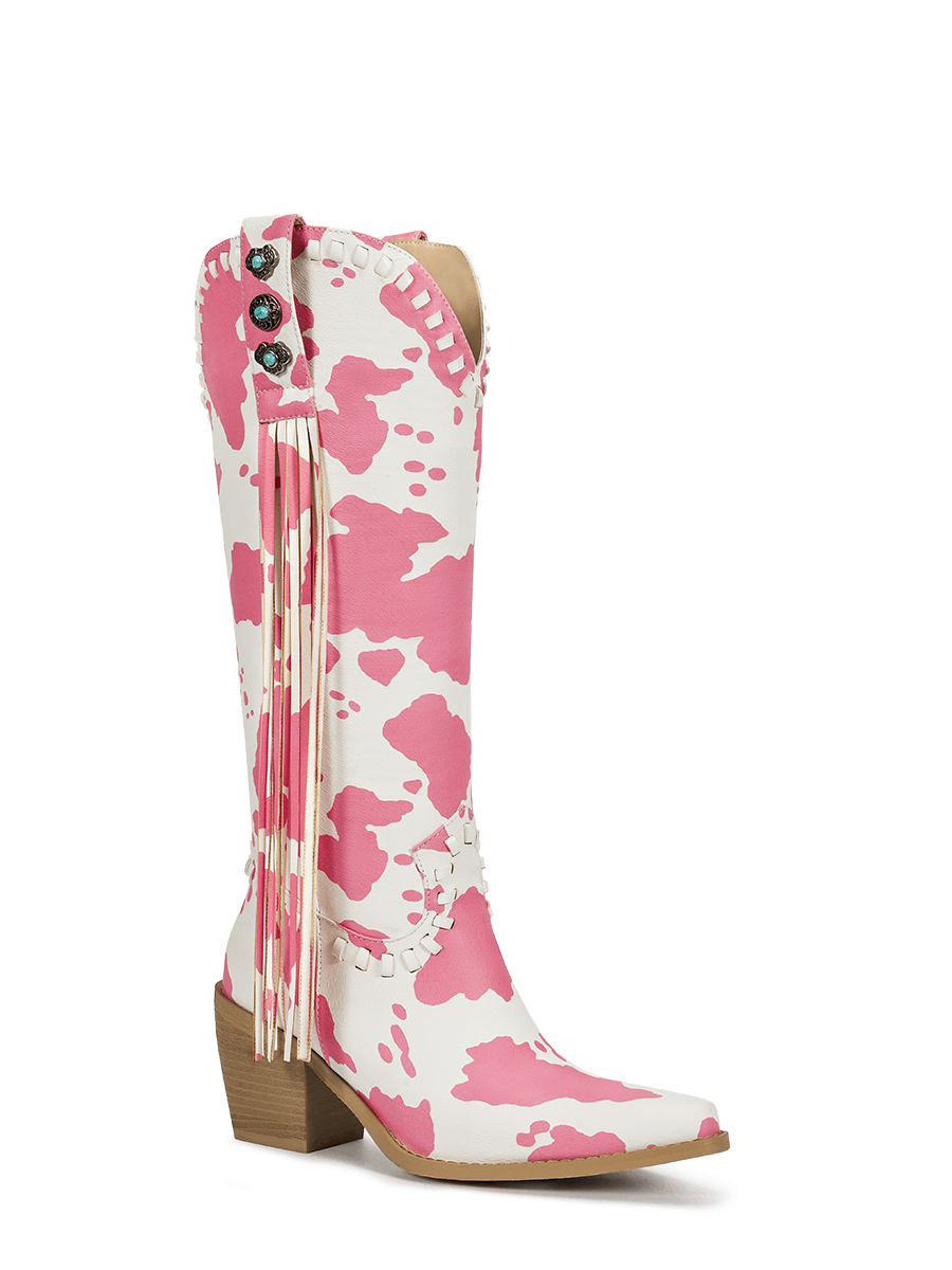 pink-and-white-cow-print-fringe-cowgirl-boots
