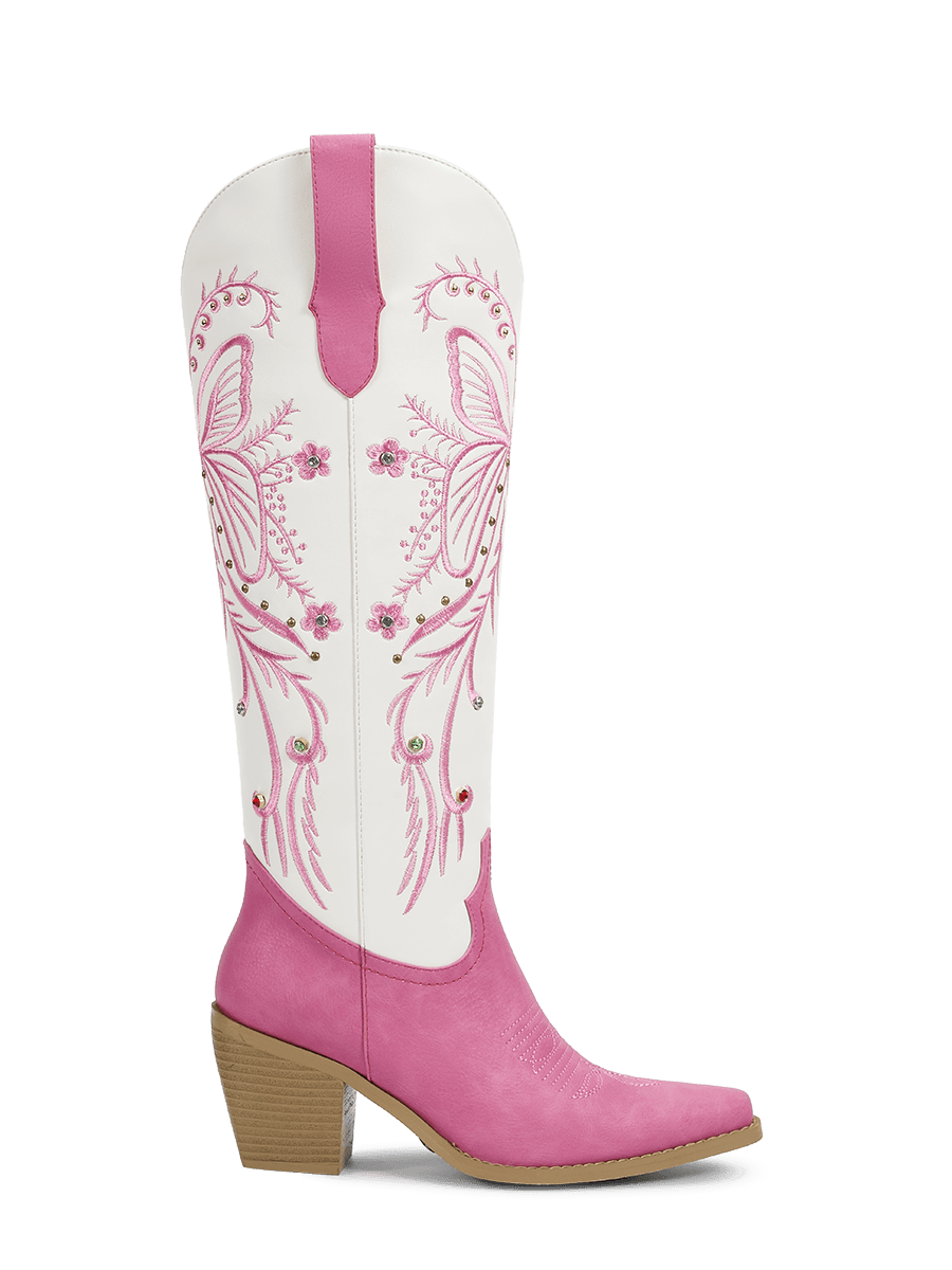 pink-embroidered-butterfly-rhinestone-rivets-cowgirl-boots-side-zipper