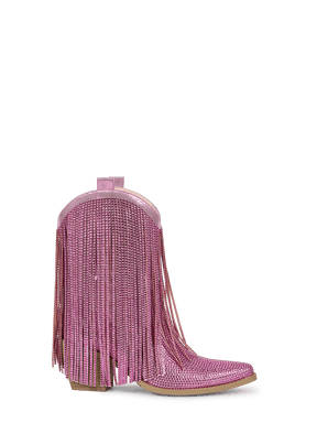 pink-fringe-rhinestone-western-ankle-boots-side-zipper
