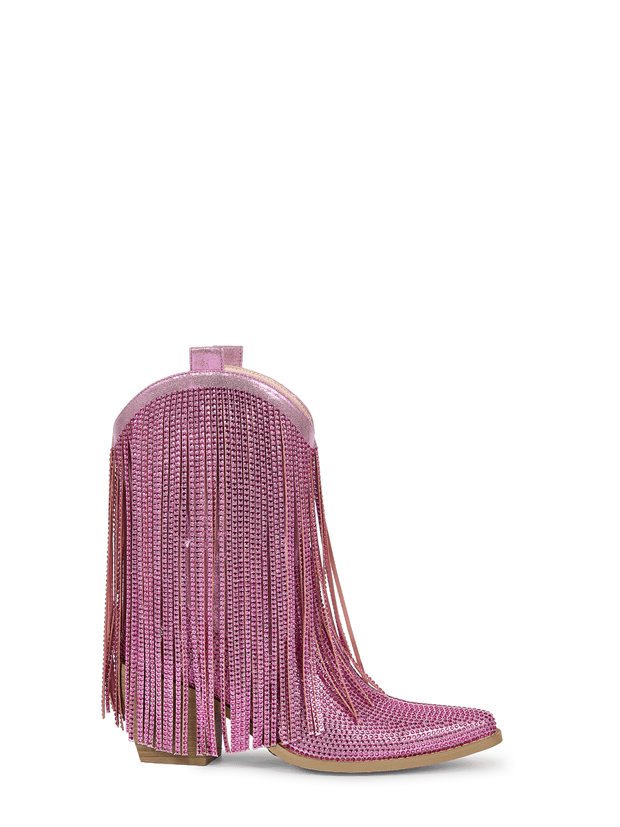 pink-fringe-rhinestone-western-ankle-boots-side-zipper