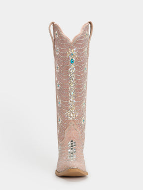 pink_glitter_front_mirror_western_boots
