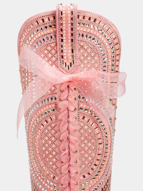 pink_organza_bow_laceup_pattern_western_cowgirl_boots