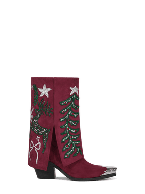 red-christmas-theme-fold-over-rhinestone-side-zipper-boots