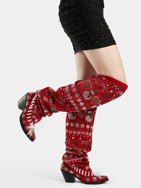 red_bow_toe_christmas_rhinestone_slouchy_western_boots