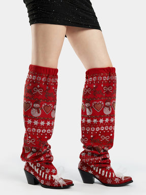 red_christmas_snowman_rhinestone_slouchy_western_boots