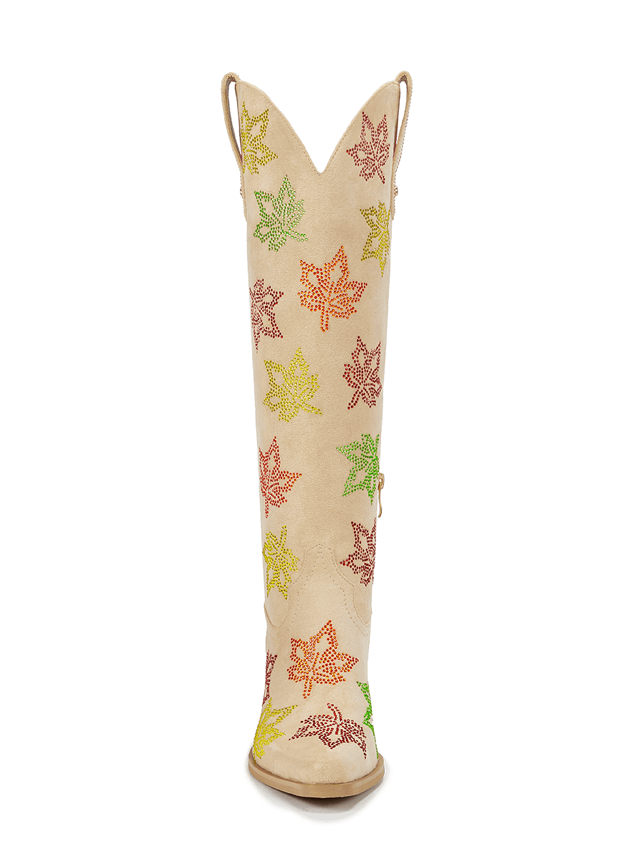 sand-beige-rhinestones-maple-leaf-knee-high-western-cowgirl-boots