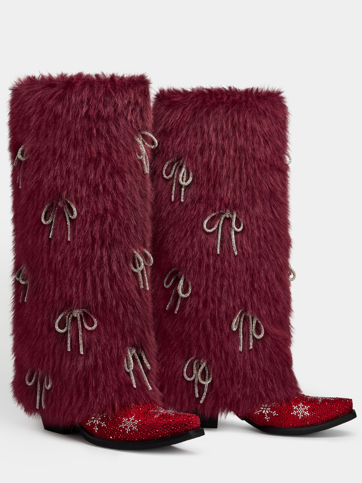 twin_furry_rhinestone_bow_boots_set