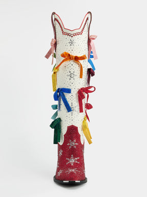 v_collar_rainbow_bow_rhinestone_western_boots