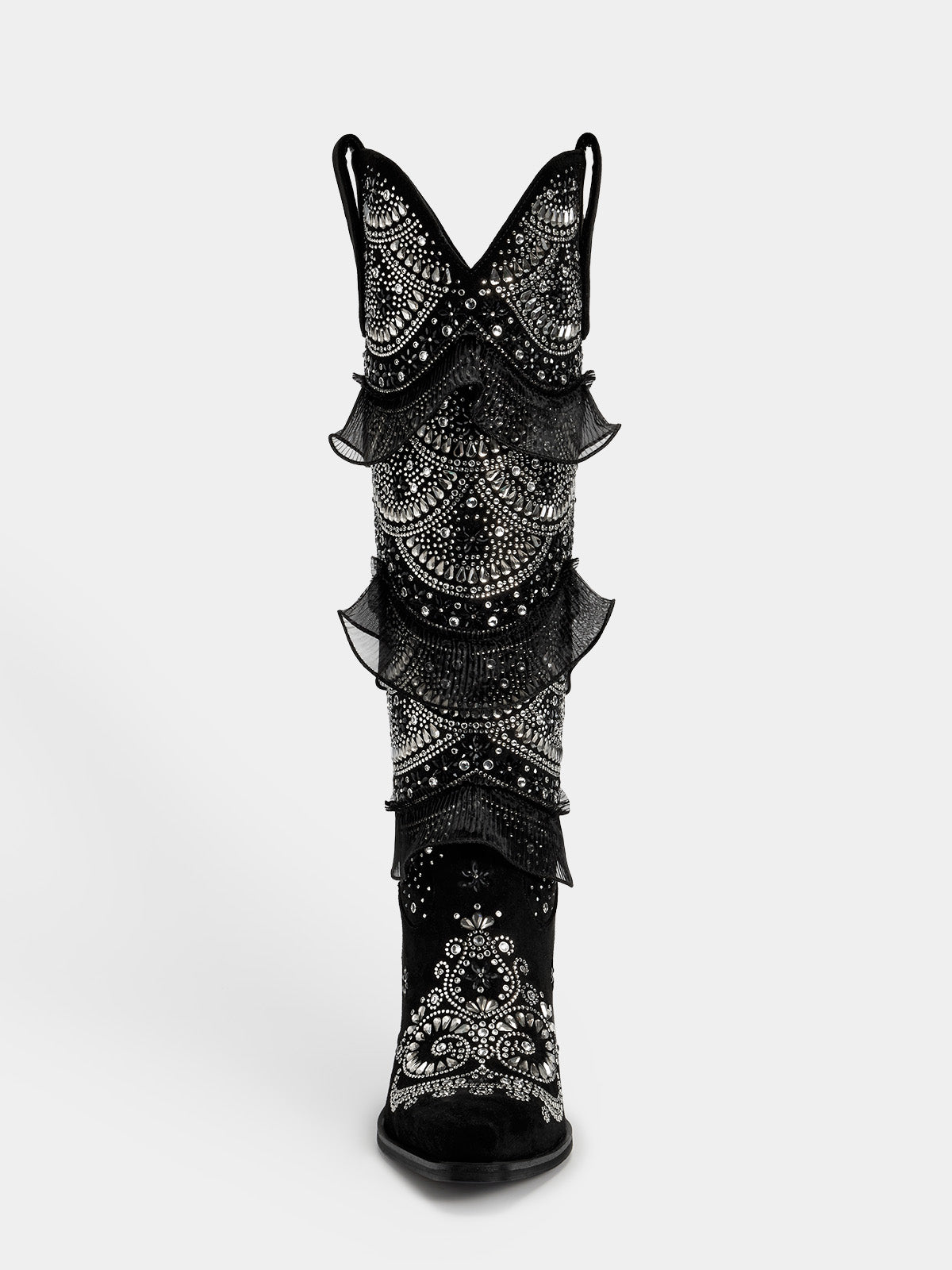 v_collar_ruffle_rhinestone_knee_high_western_boots