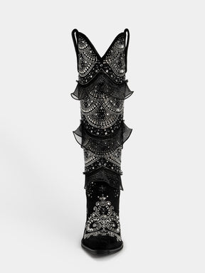 v_collar_ruffle_rhinestone_knee_high_western_boots