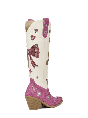 valentines-day-rose-red-and-white-bow-high-heel-cowgirl-boots