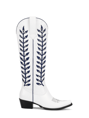 white-and-inky-navy-leaf-inlay-western-side-zipper-cowgirl-boots