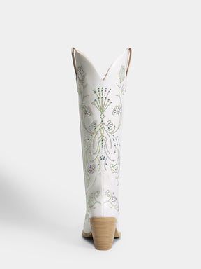 white-embroidered-floral-wedding-cowgirl-boots-high-heel