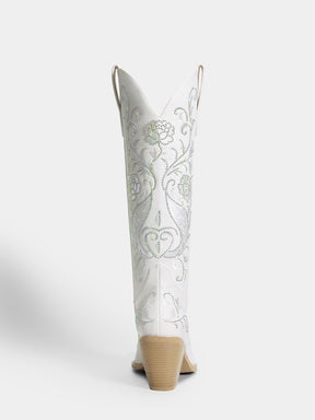 white-embroidered-rose-wedding-cowgirl-boots-high-heel