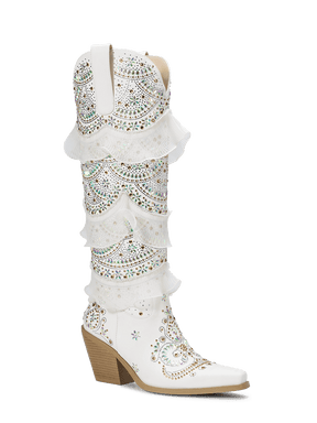 white-layered-ruffled-rhinestones-wedding-cowgirl-boots