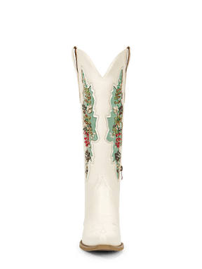 white-turquoise-velvet-gemstone-knee-high-western-cowgirl-boots