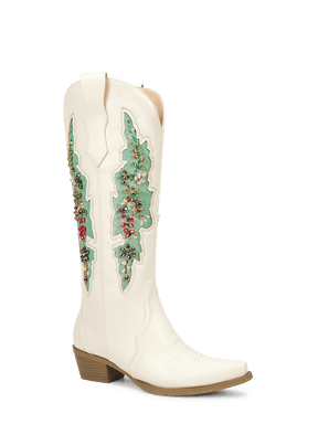 white-turquoise-velvet-gemstone-western-cowgirl-boots