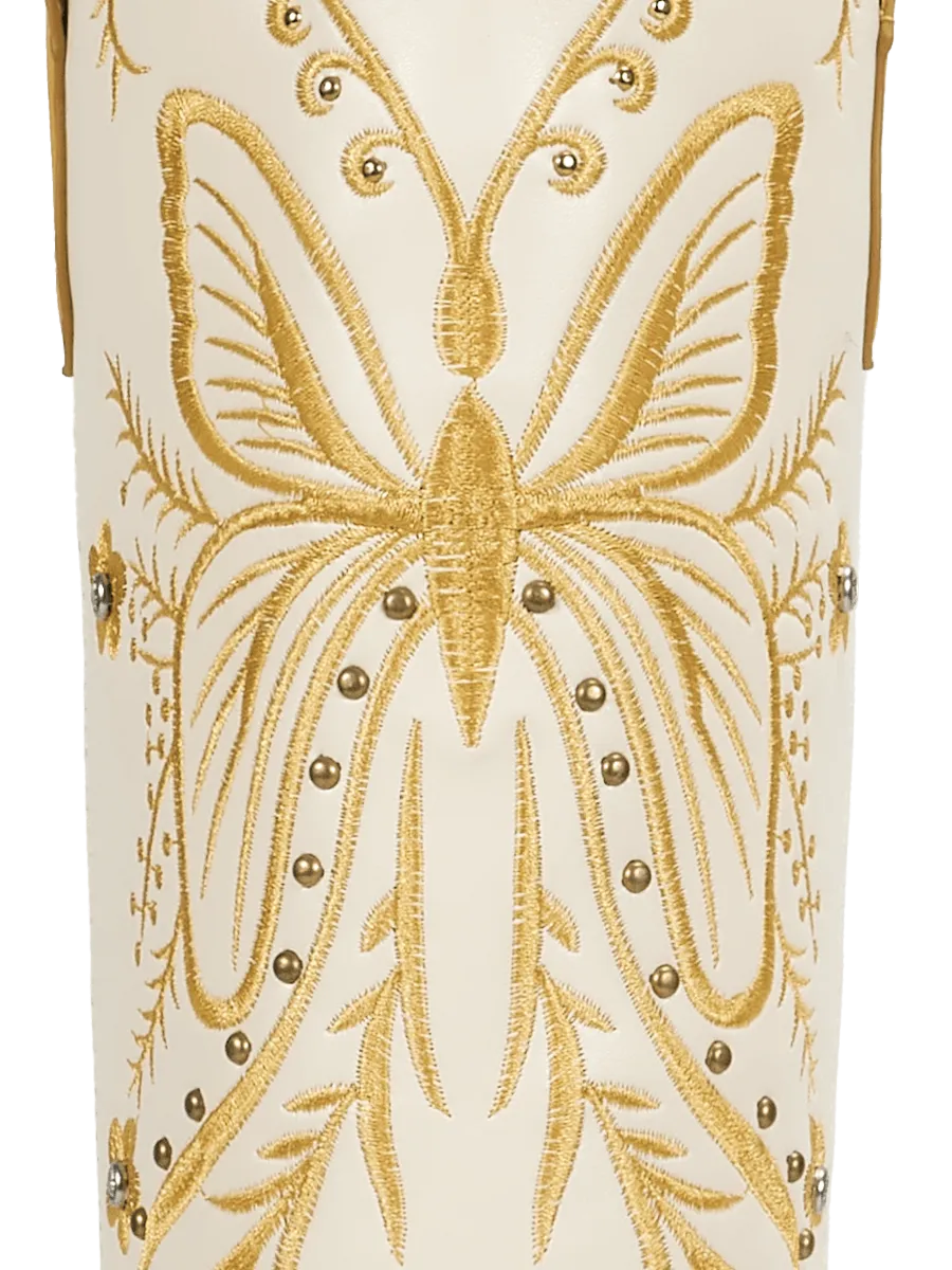 yellow-embroidered-butterfly-rhinestone-rivets-pu-cowgirl-boots