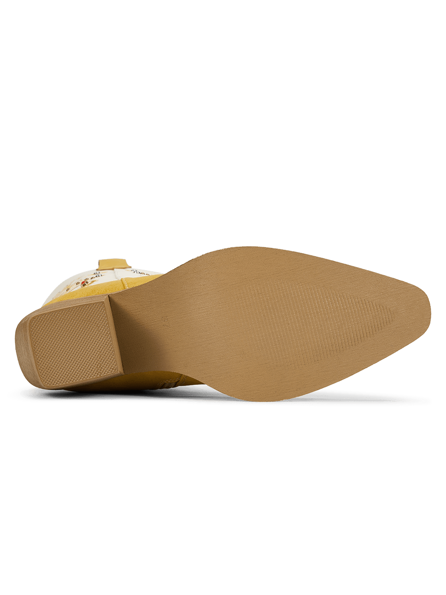 yellow-embroidered-butterfly-rhinestone-rivets-rubber-cowgirl-boots