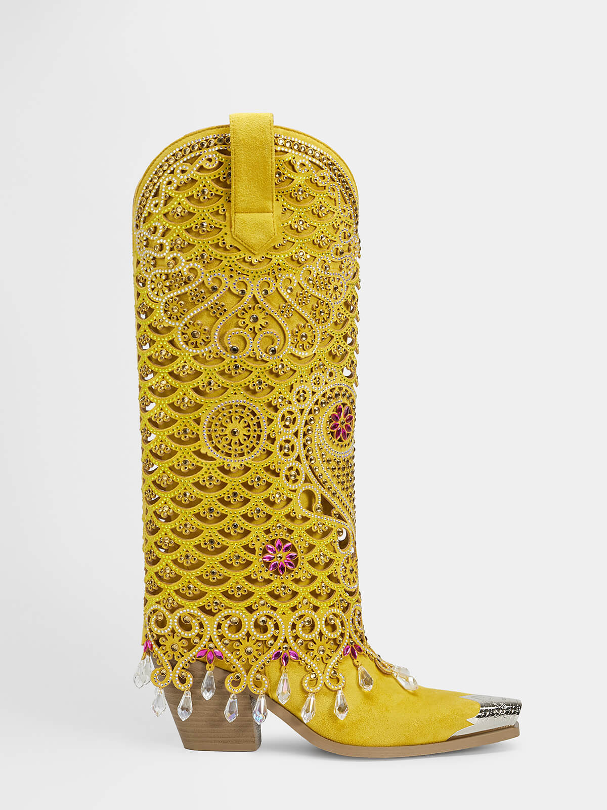 yellow_rhinestone_cutout_floral_western_boots